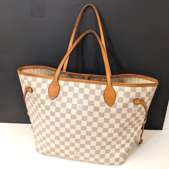 💎Authentic💎 Louis Vuitton Neverfull MM white Damier Azur - Picture 5 of 16